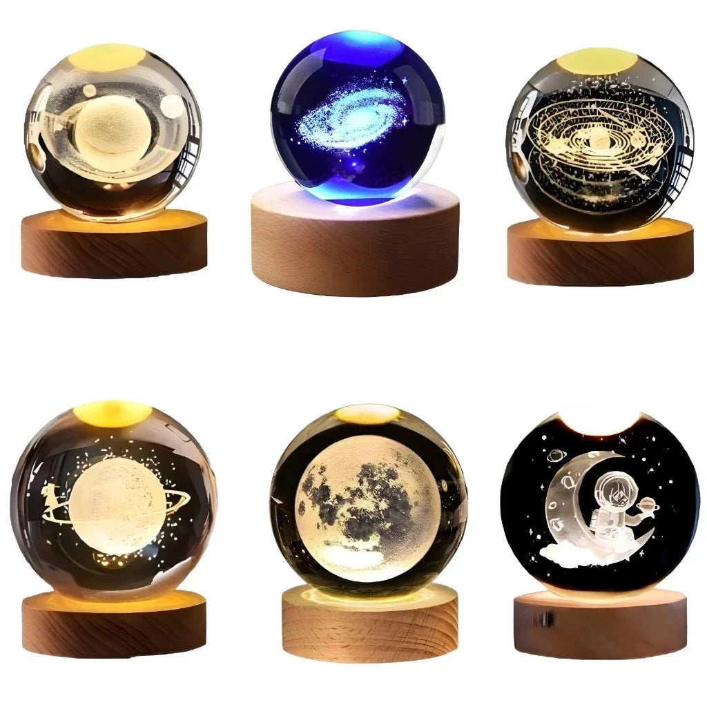 Luminária 3D de Cristal com LED Multicolor