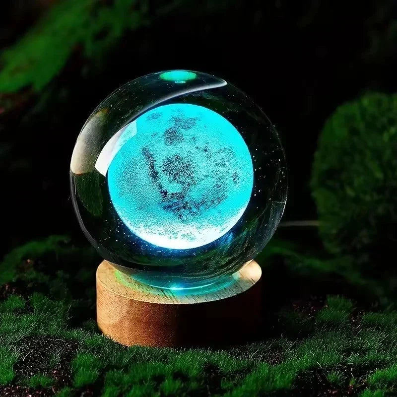 Luminária 3D de Cristal com LED Multicolor