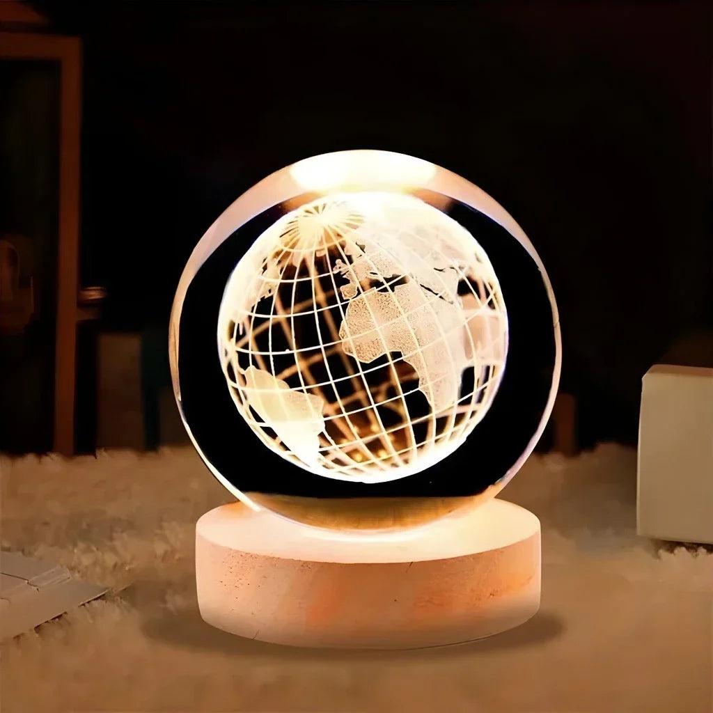 Luminária 3D de Cristal com LED Multicolor
