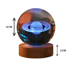 Luminária 3D de Cristal com LED Multicolor