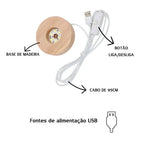 Luminária 3D de Cristal com LED Multicolor